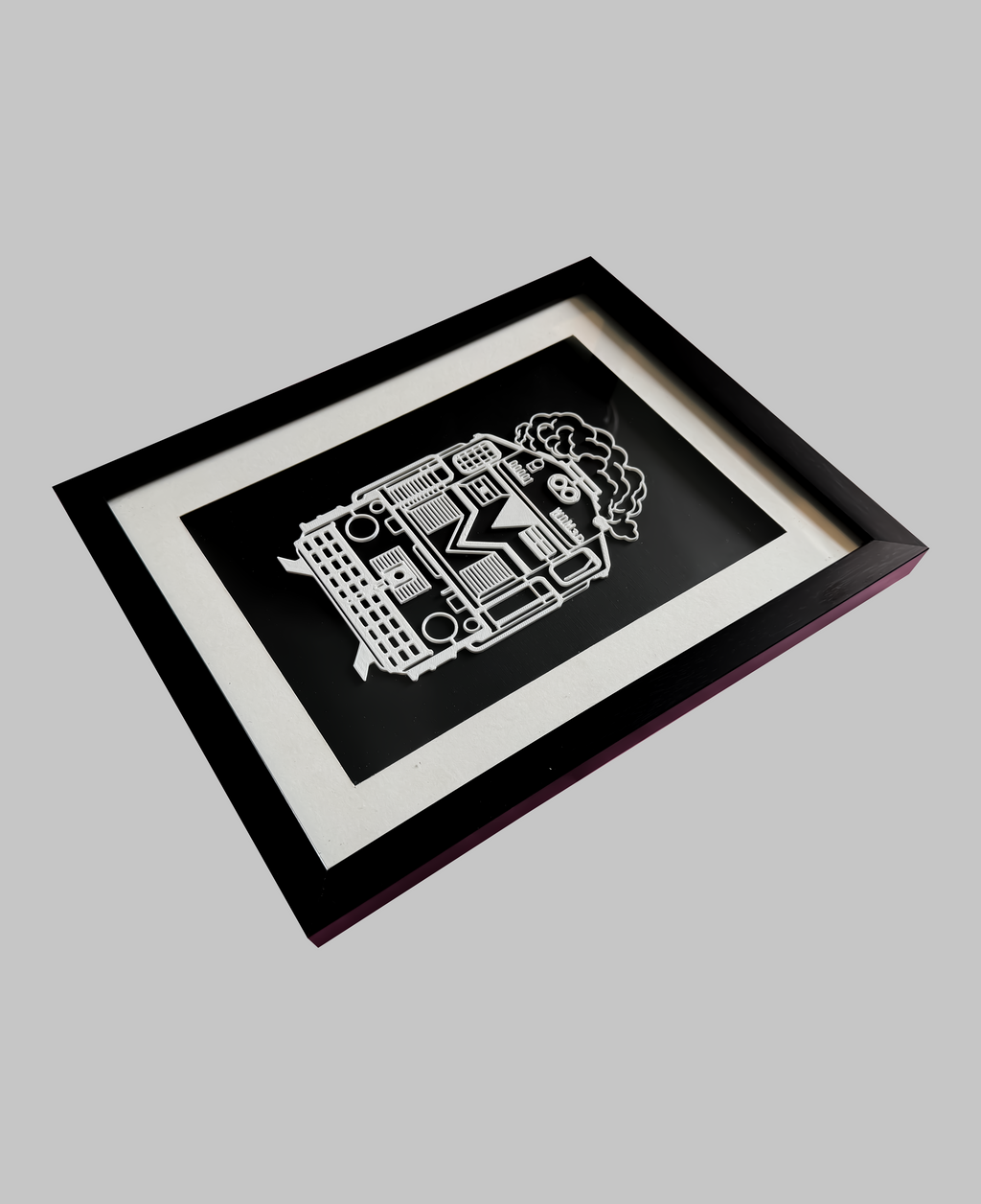 WDM-3D Diesel Locomotive Inspired 3D Wall Art Frame | Premium Indian Railway Train Silhouette | Modern Black & White Decor for Home, Office & Gifts