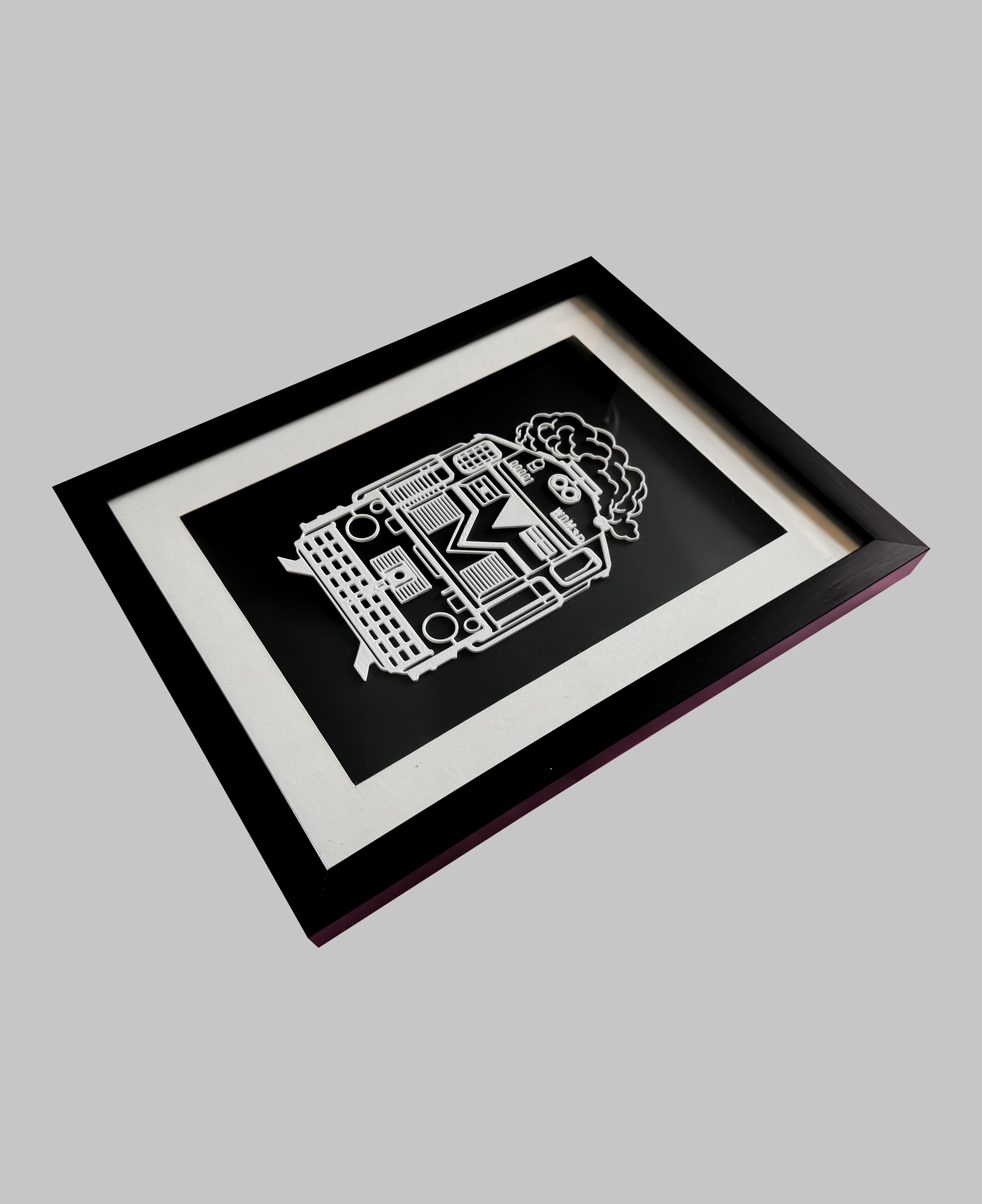 WDM-3D Diesel Locomotive Inspired 3D Wall Art Frame | Premium Indian Railway Train Silhouette | Modern Black & White Decor for Home, Office & Gifts