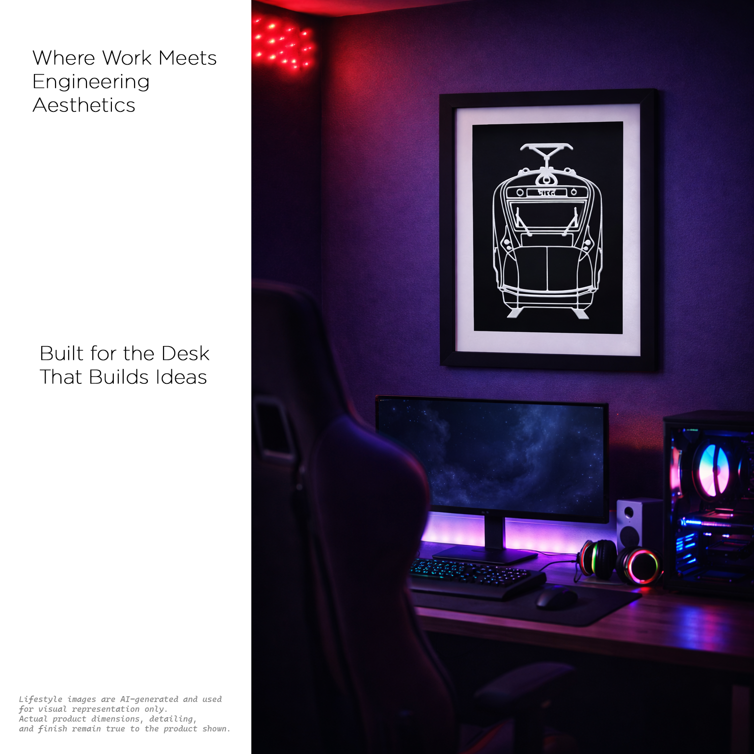 Vande Bharat Express Inspired 3D Wall Art Frame | Premium Indian Railway Train Silhouette | Modern Black & White Decor for Home, Office & Gifts